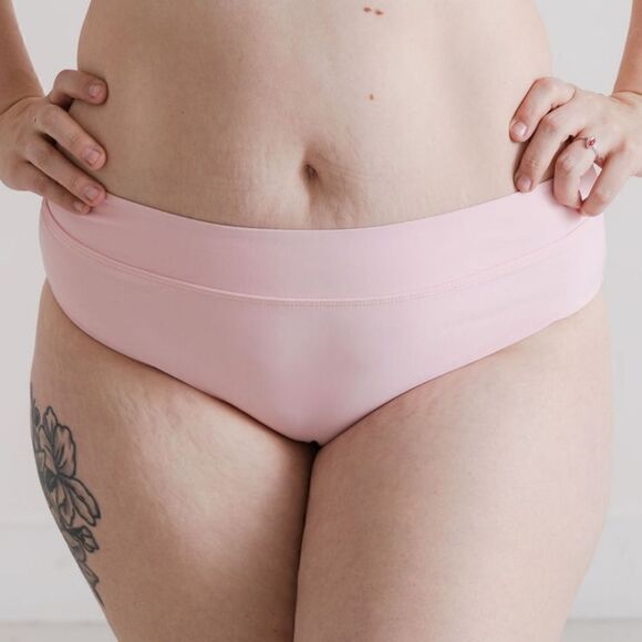 NWT: MidRise Full Coverage Briefs Bikini Swim Bottom in Hot Pink - Picture 12 of 16